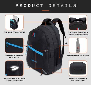 addixon 30 L Laptop Office/School/Travel/Business Backpack Water Proof - Fits Up to 17 Inch Laptop Notebook, Inside Organiser and 1 Year Warranty - Image 3