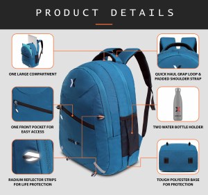 addixon 30 L Laptop Office/School/Travel/Business Backpack Water Proof - Fits Up to 17 Inch Laptop Notebook, Inside Organiser and 1 Year Warranty - Image 28