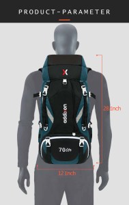 addixon Travel Bag for Outdoor Sport Hiking camping Trekking Bag for Extreme Adventure Rucksack - 70 L - Image 2